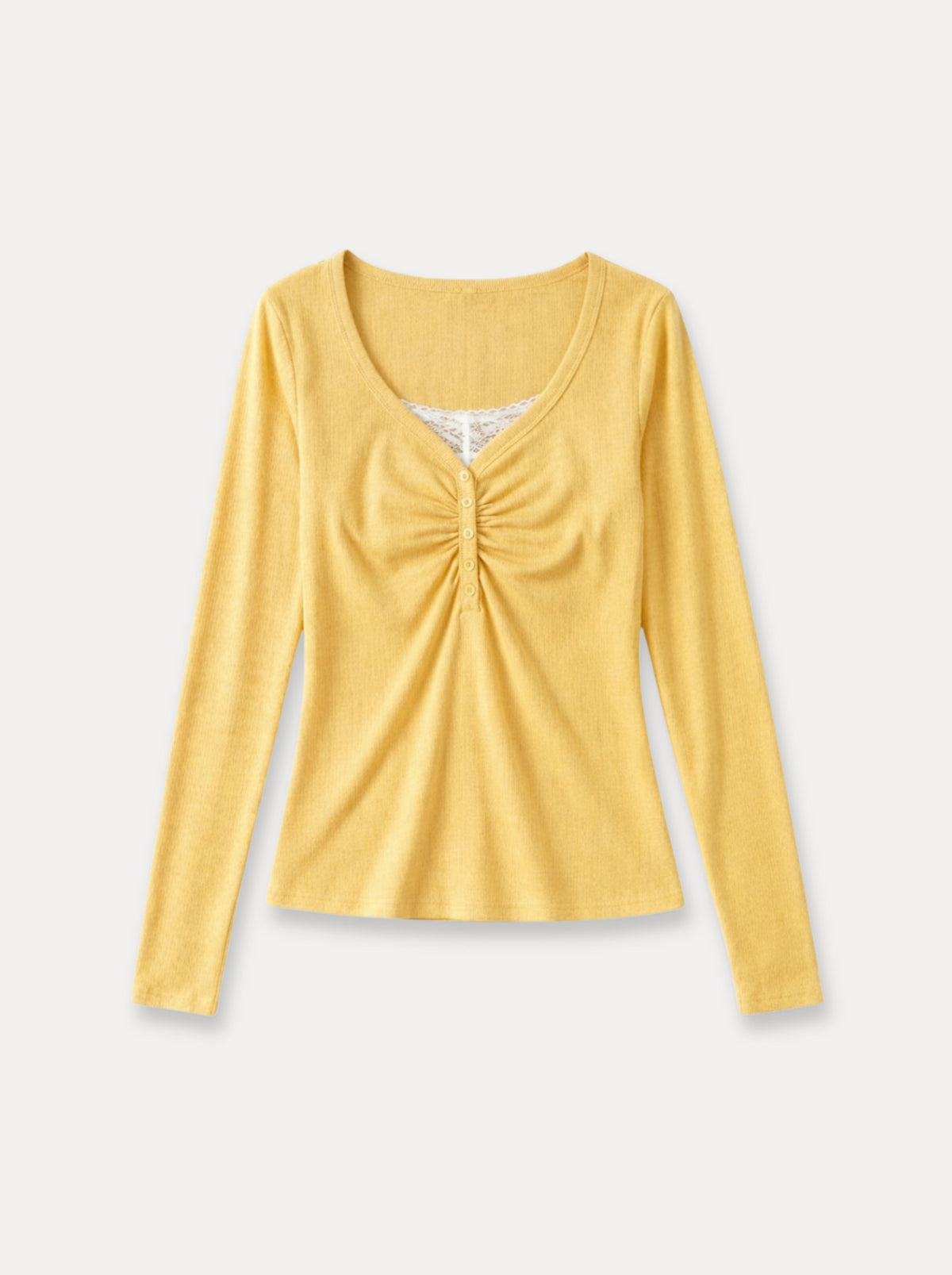 Ruched Henley Top