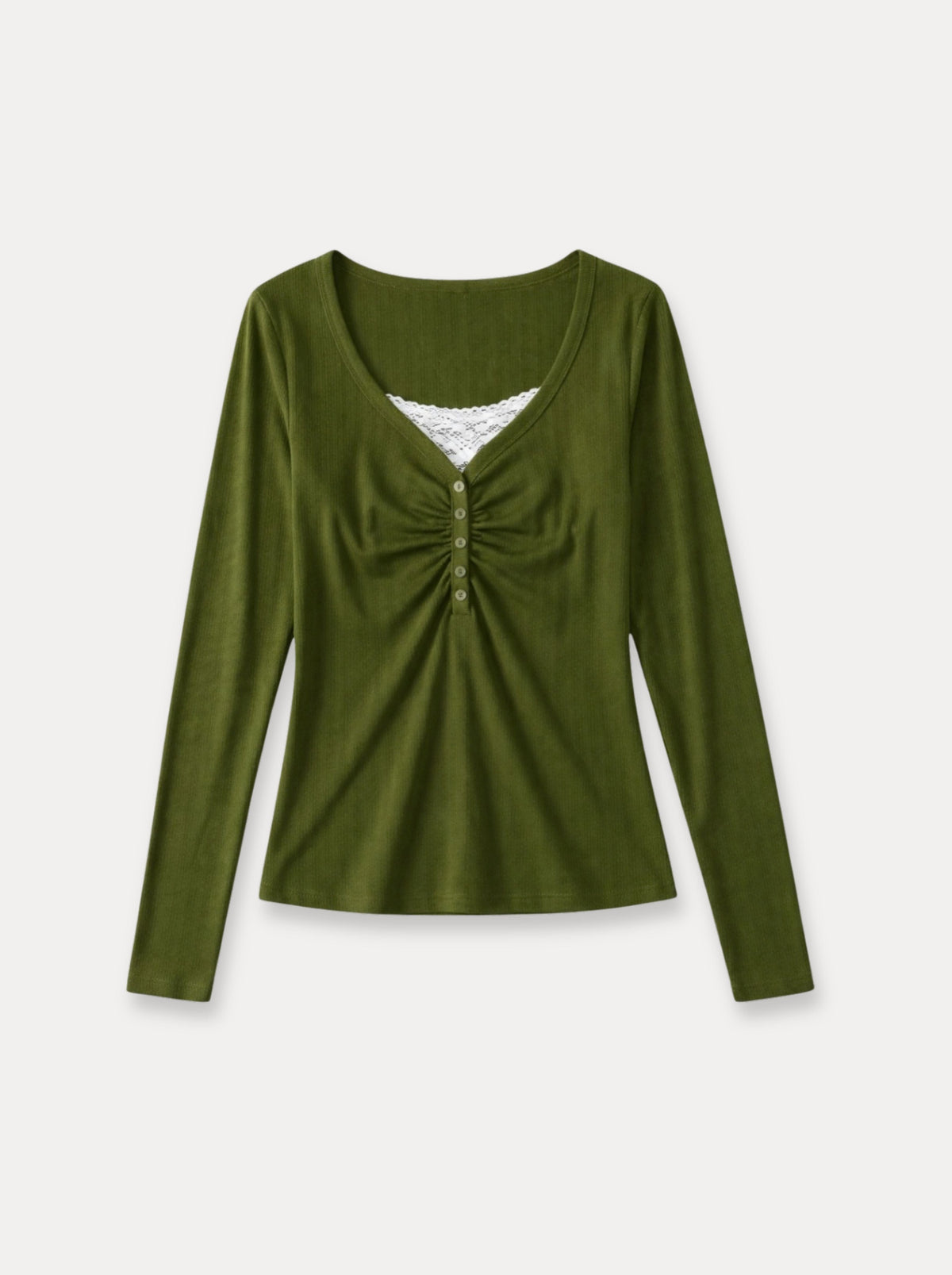 Ruched Henley Top