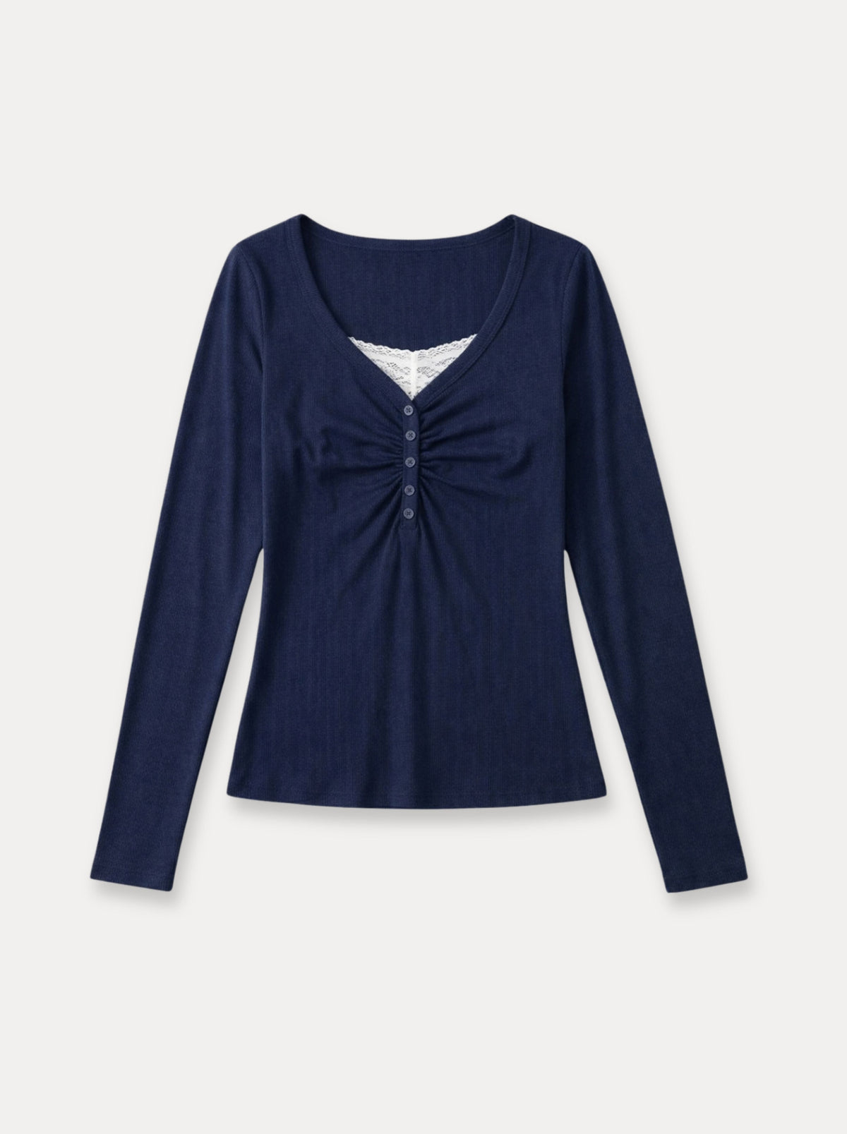 Ruched Henley Top