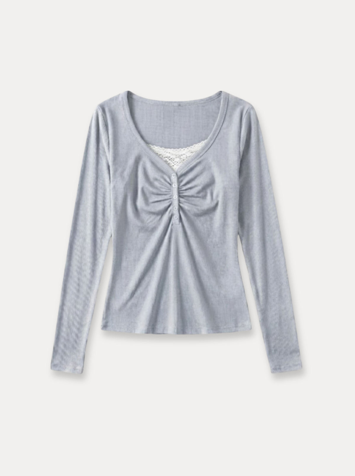 Ruched Henley Top