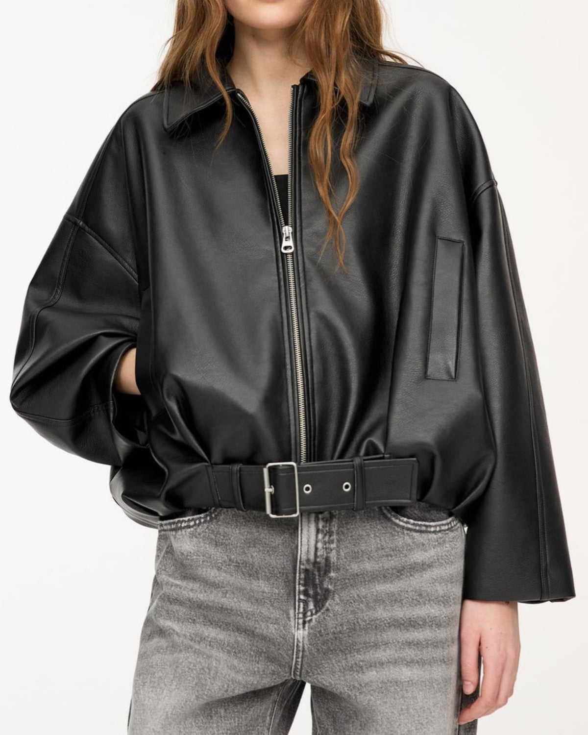 Belted Leather Jacket