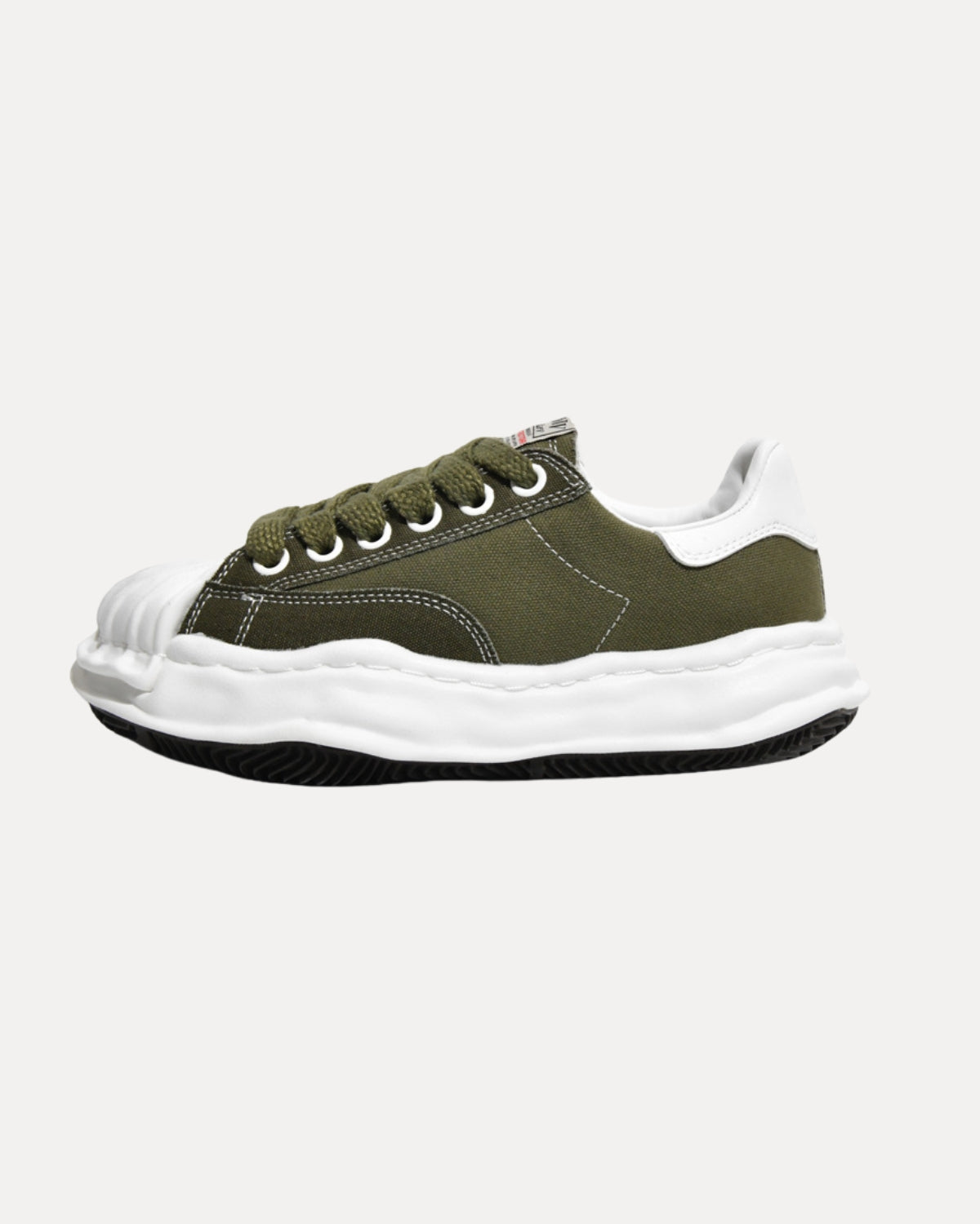 Wave Sole Canvas Sneaker – Olive