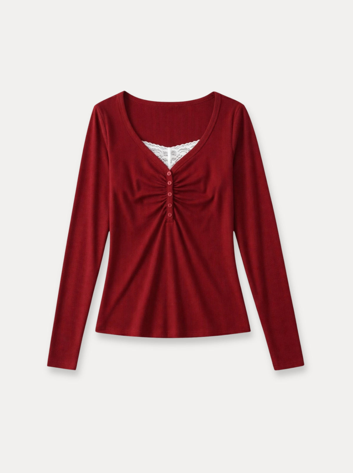 Ruched Henley Top