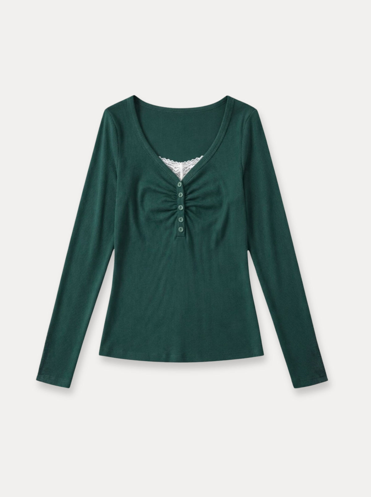 Ruched Henley Top
