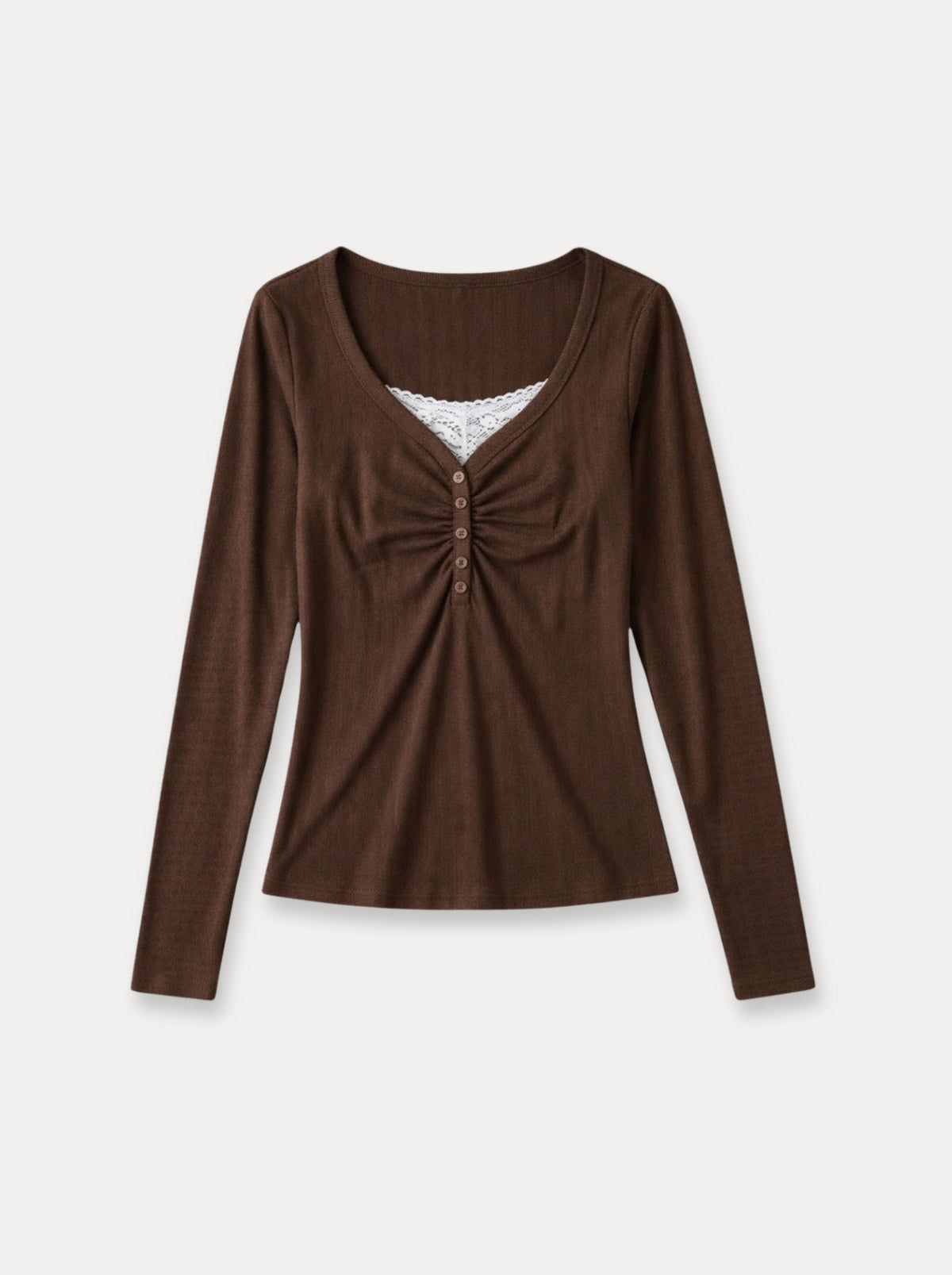 Ruched Henley Top