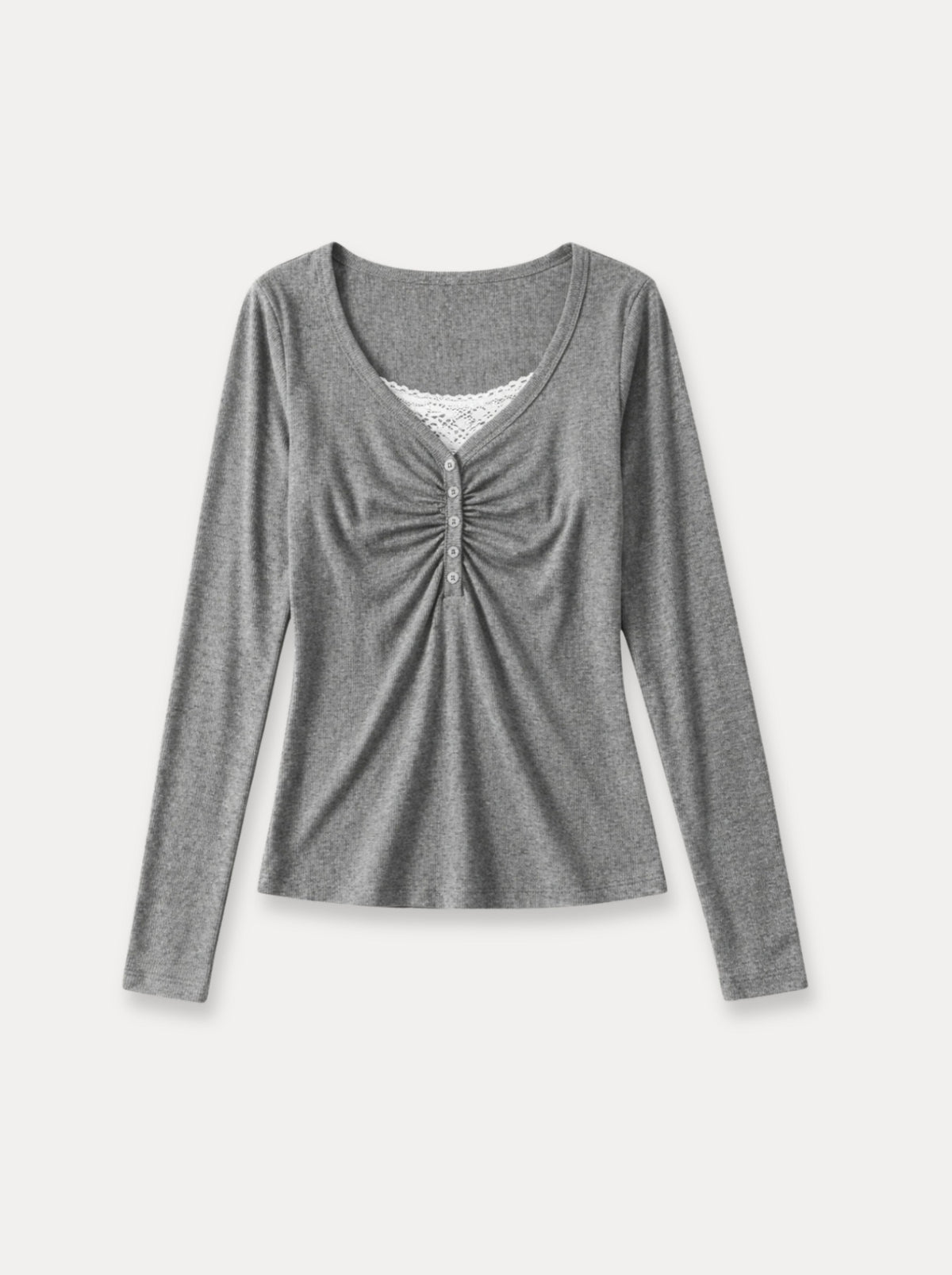 Ruched Henley Top