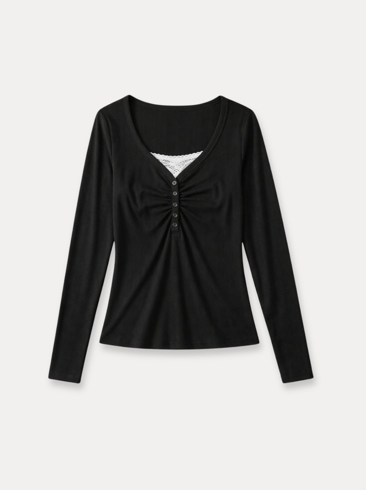 Ruched Henley Top