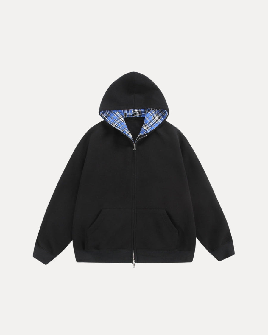 Chequered Zip Hoodie